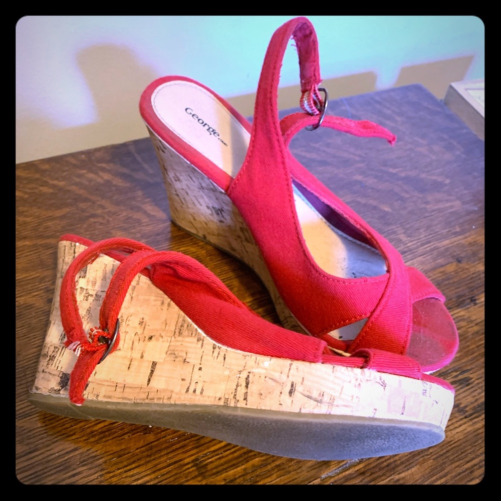 3/$15 Sale Retro Red Wedges